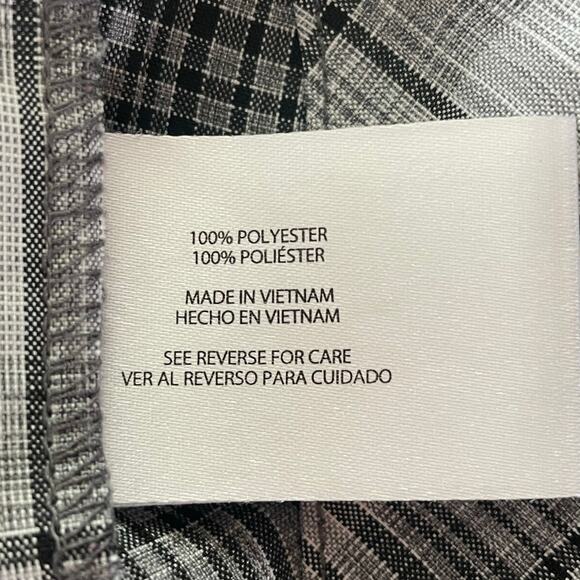 Orvis Black White Plaid Mens XXL Short Sleeve Button Down Shirt Camping Fishing - Picture 7 of 8